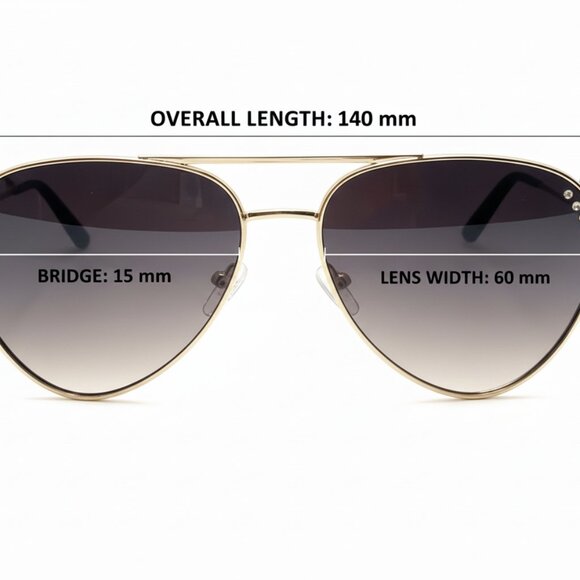 NEW RHINESTONE AVIATOR Iconic Glam Oversized Designer Style Sunglasses GOLD - Picture 4 of 4